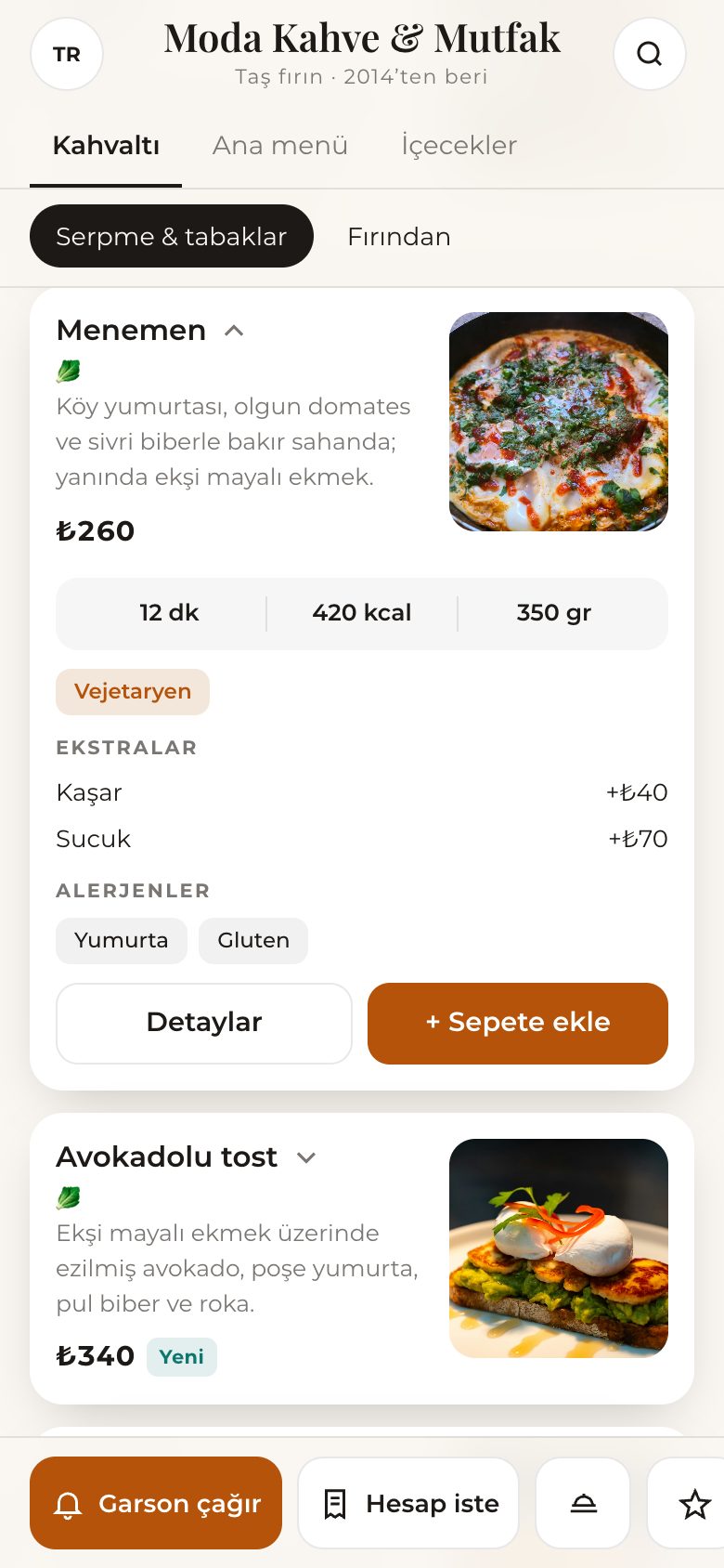 Açılır kapanır ürün kartı