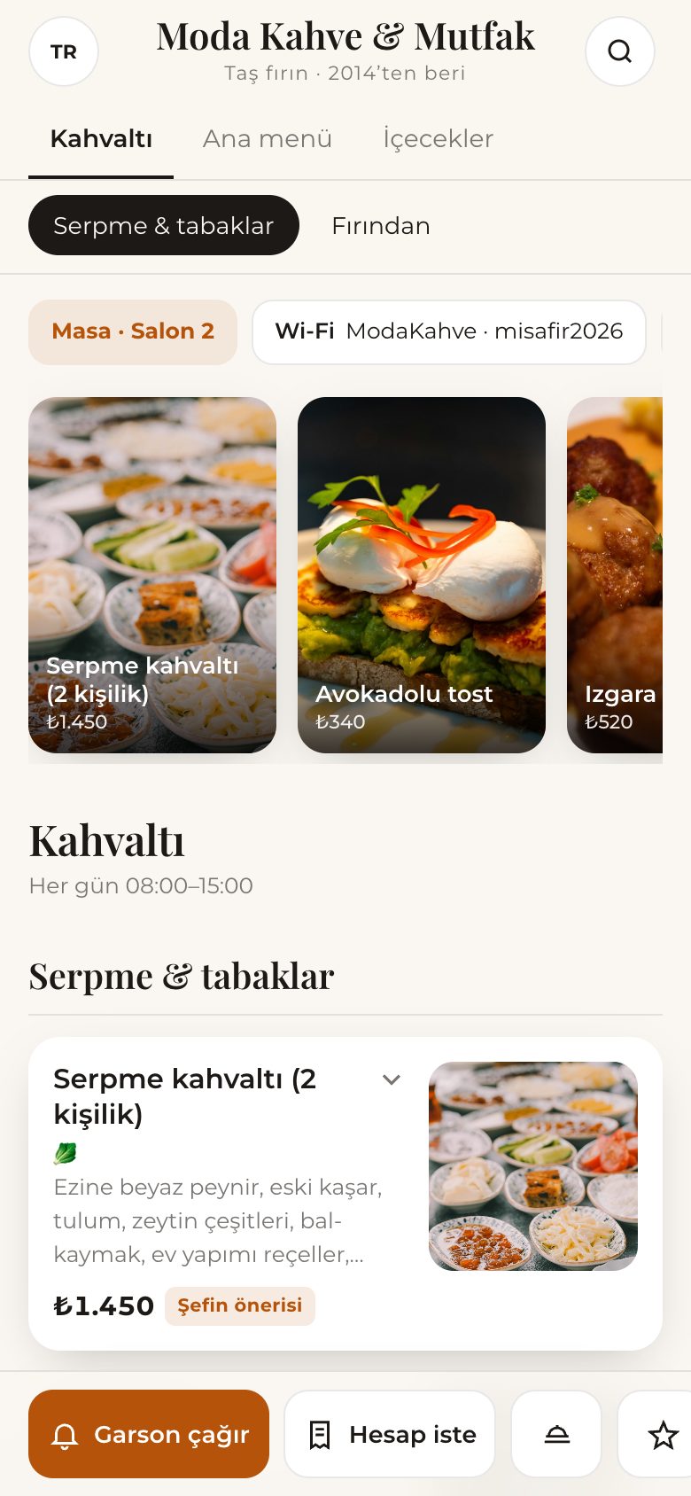 QR menü